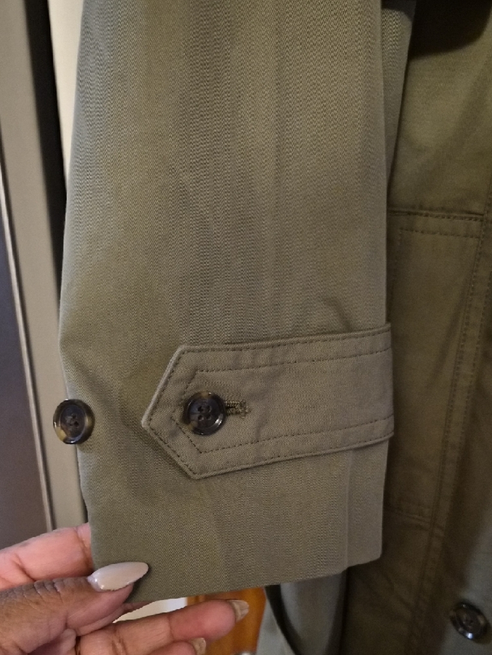 Banana Republic Olive Green Trench Coat - Picture 5 of 6